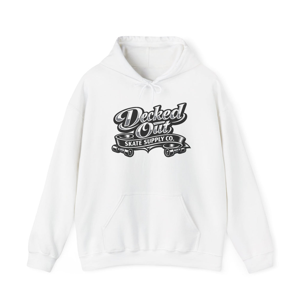 Decked Out Skate Supply Co logo Hoodie | Skateboard Graphic Pullover