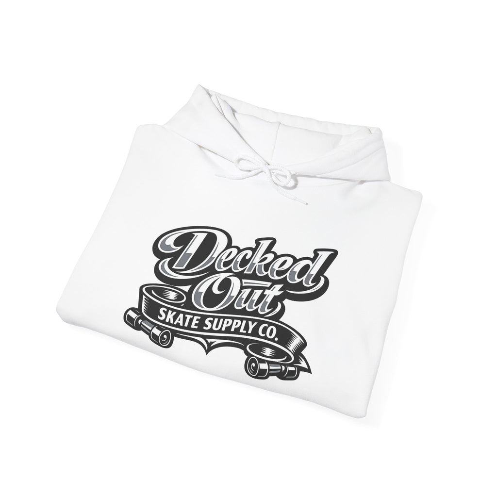 Decked Out Skate Supply Co logo Hoodie | Skateboard Graphic Pullover