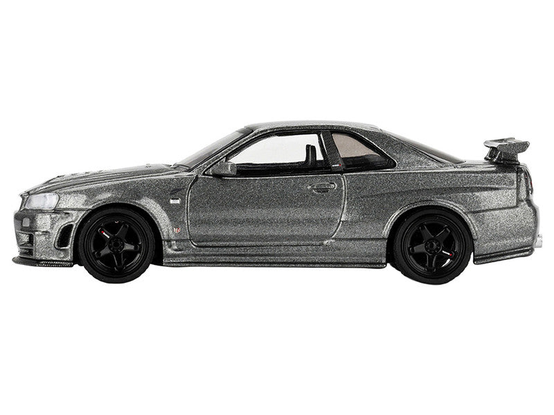 Nissan Skyline GT-R (NISMO BNR34 CRS Version) RHD (Right Hand Drive) Dark Metal Gray Metallic Limited Edition 1/64 Diecast Model Car by Mini GT
